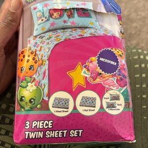 Microfiber Twin Sheet Set - Pink & Light Blue Kids Design